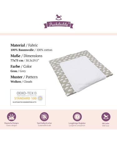 Puckdaddy Clara Cloud Pattern Diaper Pad | 100% Cotton | Oeko-Tex Certified | Soft & Safe | 77x75cm | Optimal Comfort for Babies - Buy Online on GoSupps.com