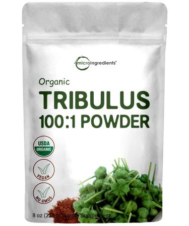 Organic Tribulus Terrestris Extract 100:1 Powder, 8 Ounce (227 Grams), Bitter Taste with 65% Steroidal Saponins, No Fillers, No Additives, Non-GMO & Gluten Free