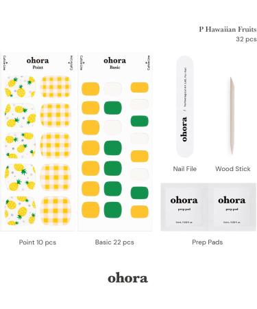 ohora Semi Cured Gel Pedi Strips (P Hawaiian Fruits) - Salon-Quality Long Lasting Pedicure at Home - Works with Any Pedi Lamp - Easy Application & Removal - Includes Prep Pads and Pedi File - Buy Online on GoSupps.com