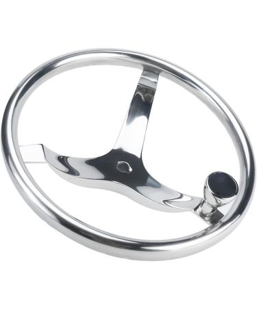 YaeMarine 13-1/2 Stainless Steel Boat Steering Wheel with Knob - 5/8-18 Nut for Seastar & Verado - Buy Online on GoSupps.com