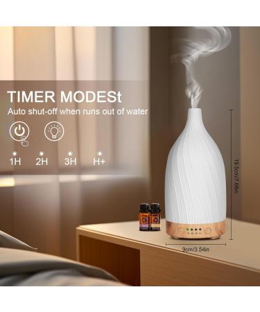 Buy GUKKK White Ceramic Aroma Diffuser for Essential Oils - Adjustable Fog 7 Colors LED Timer - Perfect for Bedrooms Yoga & Office (100ml) - Buy Online on GoSupps.com