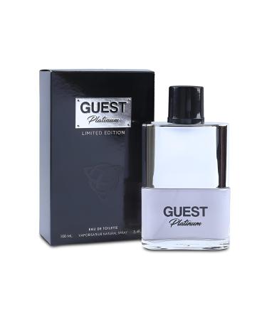 Guest Platinum Sensual Woody Fragrance for Men | Long Lasting Cologne Aromatic Scent Eau de Parfum Natural Spray - Great Holiday Gift 3.4 Fl Oz/100 Ml