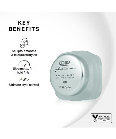 Kenra Platinum Whipped Taffy 20 | Matte Defining Paste for Firm Hold | Sculpt, Smooth, Texturize | 2 oz - All Hair Types - Buy Online on GoSupps.com