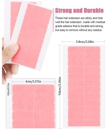 Kalolary 120Pcs Double Sided Hair Tape - Pink Hair Extension Tape Tabs for Lace Wig, Hairpiece, Toupee - Replacement Tape for Hair Extensions - Hair Weft Adhesive - Buy Online on GoSupps.com