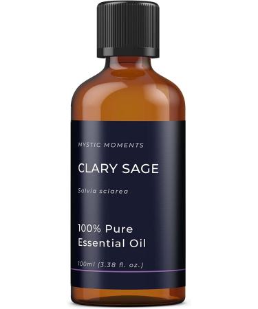 Buy Mystic Moments Clary Sage Essential Oil 100ml - Pure Natural Oil for Diffusers Aromatherapy & Massage - Vegan & GMO-Free - Buy Online on GoSupps.com