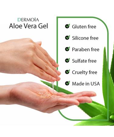 Organic Aloe Vera Gel 16 fl oz - Soothing Sunburn Relief & Acne Treatment - Hydrating & Moisturizing for Face & Body - Buy Online on GoSupps.com