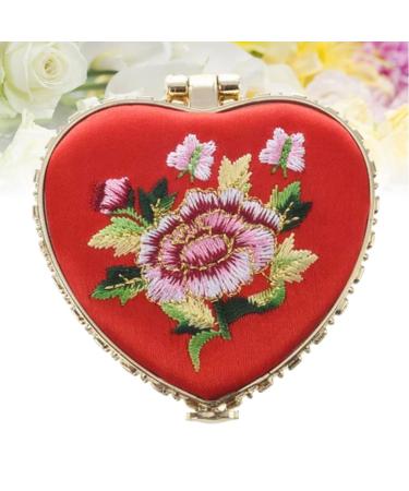 FOMIYES Mini Heart Pocket Makeup Mirror - 2-Sided Travel Mirror for Women & Girls in Red - Buy Online on GoSupps.com