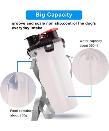 Moacc 800ml 2-in-1 Portable Dog Water Bottle & Bowls Foldable Water Bowl for Camping Hiking & Training (White) - Buy Online on GoSupps.com