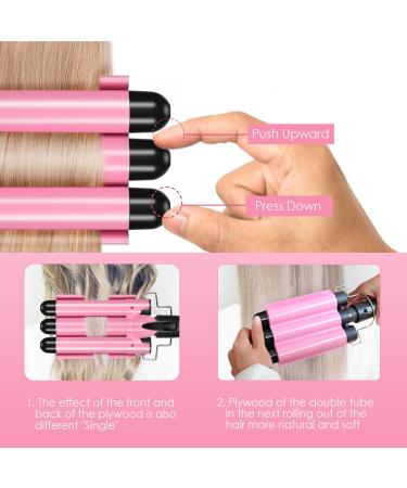 Shop 2021 Hair Curling Iron - 3 Barrel Ceramic Tourmaline Wand | Dual Voltage Crimper for Women & Girls - Perfect Hair Styling Tool - Buy Online on GoSupps.com