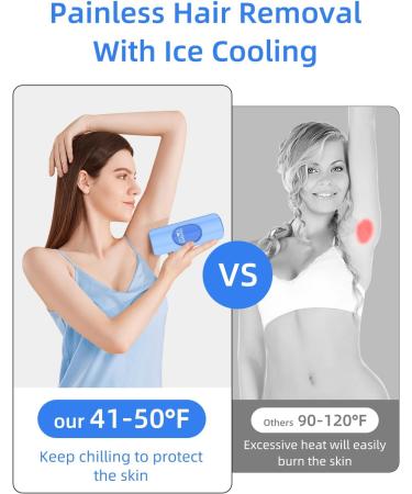PIEEF Ice Cooling Hair Removal Epilator for Women At Home Hair Remover Device for Facial Bikini Whole Body Use Purple Fj-cp-07-purple - Buy Online on GoSupps.com