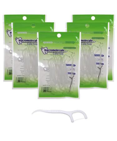 DBOO toothed pleils plastic dental floss toothpick flat dental floss toothpick one-way toothed floss for family hotel travel 100 pieces