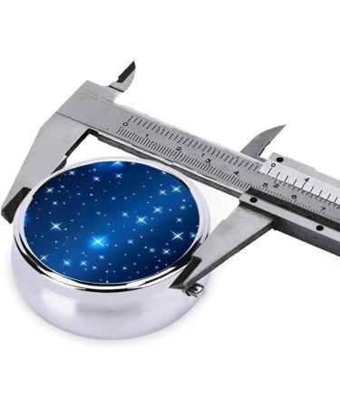 Blue Star Pattern Round Pill Box - 3 Compartment Portable Travel Organizer for Vitamins & Medications - Buy Online on GoSupps.com