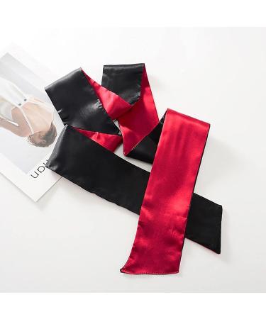 QYEKGXLLY 2 Pack Satin Blindfolds for Couples - Silk Sleeping Mask Set, 150cm Black Red Eye Band Blinder Masks Tie - Buy Online on GoSupps.com