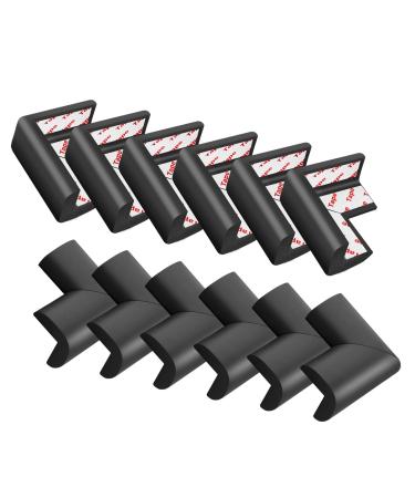 Aiqinu corner protection edge protection baby 12 pieces of edge protection self -adhesive corner protection edges baby for tables window sills and walls black 12 pieces