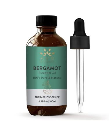 Bergamot Essential Oil for Diffuser - 100% Pure & Natural Bergamot Oil | for Skin Aromatherapy Home Fragrance Soap & Candle Making- 3.38 fl. Oz Bergamot 3.38 Fl Oz (Pack of 1)
