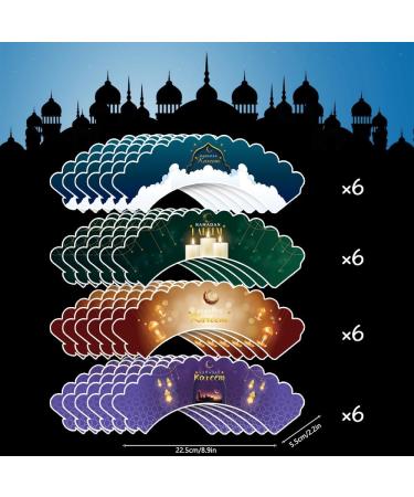 24 Sets Ramadan Cupcake Toppers and Wrappers Eid Mubarak Decorations Islamic Mosque Moon Star Cupcake Decorations Topper Cupcake Pick Liners for Islamic Muslim Theme Party Cake Decorations Supplies - Buy Online on GoSupps.com
