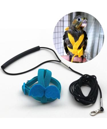 DKDDSSS 2 PCS Bird Harness Pet Parrot Leash Training Supplies Parrot Harness Leash Outdoor Adjustable for Cockatiel Mynah Monk Parakeet Macaw (Blue and Yellow) - Buy Online on GoSupps.com