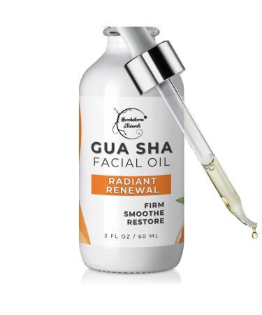 Brookethorne Naturals Gua Sha Oil for Face | Radiant Renewal Facial Oil for Gua Sha Massage & Dermaplaning | 100% Natural Hydrating Face Oil with Jojoba Rosehip Argan Oil & AHAs to Firm & Restore Radiant Renewal - Sweet Orange