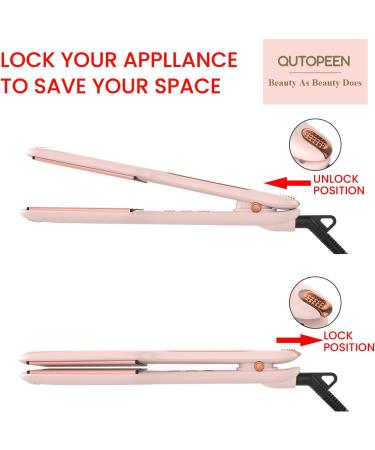 Fashion Pink Infrared Hair Straightener - 2 Inch Professional Ceramic Flat Iron with Big Temp Display Dual Voltage 140F-450F Degree - Buy Online on GoSupps.com