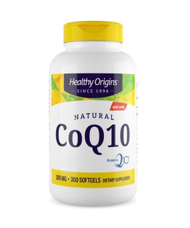 Healthy Origins Natural Coq10 Ubichinon with Kaneka Q10 100mg high dose 300 soft capsules laboratory tests gluten -free soyafre without genetic engineering