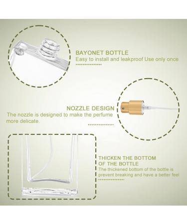 Enenes 8Pcs Glass Refillable Perfume Bottle Set - 30ml Square Gold Atomizer Container - Buy Online on GoSupps.com