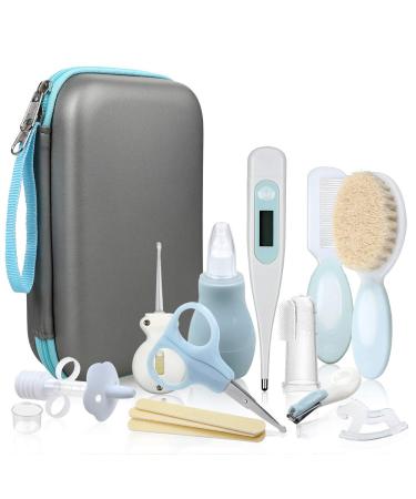Baby Grooming Kit,Newborn Essentials Must Haves Safety Healthcare Set 15 in 1 for Boy or Girl Includes Hair Brush Comb Nail Clipper etc for Nursery Infant Travel Gifts,Keep Clean