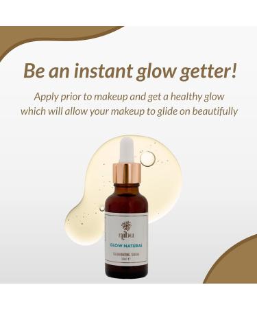  Nibu Glow Natural Serum 30ml Anti-aging anti-wrinkle reduces hyperpigmentation hydrating brightening and illuminating Organic face serum for men and women - Buy Online on GoSupps.com