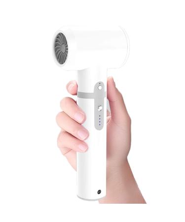 2021 Upgraded Cordless Hair Dryer White Rechargeable 3-Speed Hair Blow Dryer Cold/Warm/Hot Wind Handheld Wireless Hairdryer 2600mAh Separate Battery