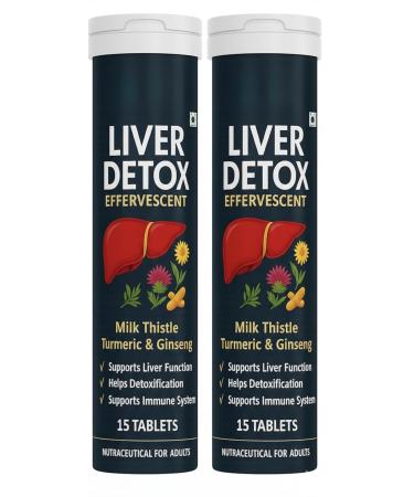 LiverDetox Supplement | 15 Sugar-Free Tablets Fizzy Water with Ayurvedic Herbs | Drop Dissolve Fizz Drink | Pack Of- 2 30 Tablets