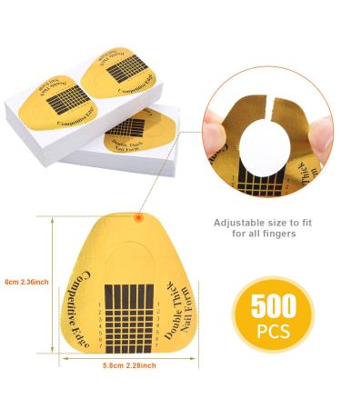AHIER Nail Forms 500PCS - Gold Horseshoe Nail Extension Tips for Acrylic/UV Gel Nails - Buy Online on GoSupps.com