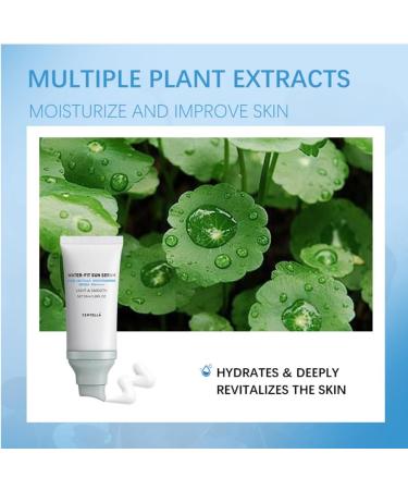 2PCS Centella Sunscreen SPF 50 Centella Water-Fit Sun Serum Korean Sunscreen Stick Soothing Moisture Makeup Base Hydrating & Non-Greasy Sun Protection for Sensitive Skin Nourishing Skin - Buy Online on GoSupps.com