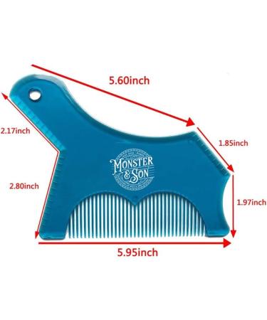Monster&Son Beard Shaping Tool - Classic Oversized Design, Blue-Clear - Buy Online on GoSupps.com