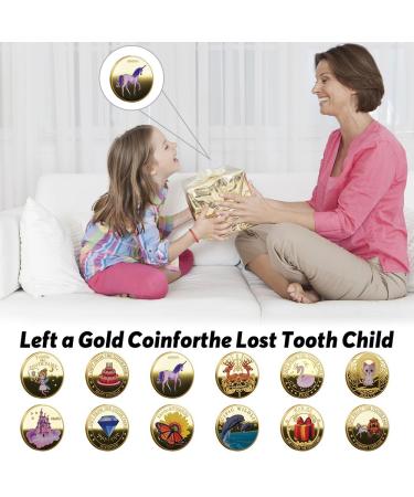 Palwin 12 Tooth Fairy Coins - Unique Patterns Goldtaler Souvenirs for Kids - Perfect Gift for Boys & Girls - Buy Online on GoSupps.com