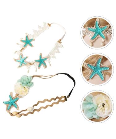 Lurrose Seashell Lace Hairbands - 2pcs Ocean Seashell Headbands for Women - Mermaid Hair Accessories - Buy Online on GoSupps.com