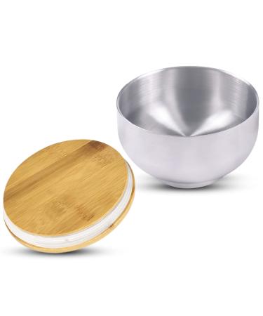 Nuru Massage Gel Shaker Bowl |Stainless Steel Bowl with Bamboo Lid and Air Seal |500ml /16 fl oz |Easy to Clean |Ideal for nuru massage
