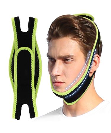 Double Chin Reducer V Shaped Slimming Face Mask for Cheek Lifting Green Face Slimming Strap for Men