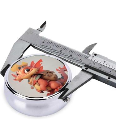 Cute Dinosaur Portable Metal Pill Box | Mini 3-Compartment Design for Travel | Ideal for Small Pills - Buy Online on GoSupps.com