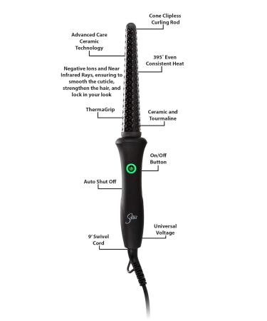 Buy Sultra The Bombshell Rod Clipless Curling Iron - Oval & Cone Shapes | Includes Heat Protection Glove - International Shipping Available - Buy Online on GoSupps.com