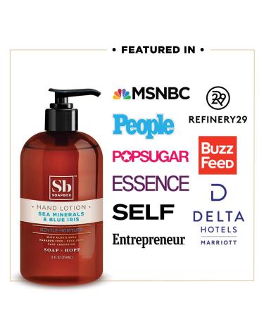 Soapbox Sea Minerals & Blue Iris Hand Lotion - 3 Pack 12oz Pump Bottles | Vegan & Cruelty-Free Moisturizing Cream for Dry Skin - Buy Online on GoSupps.com