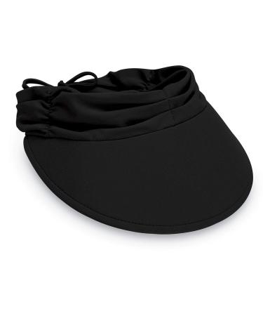Wallaroo Hat Company  Womens Aqua Visor  Ultra-Lightweight -100% Lycra - Quick Drying - Ready for Adventure Black