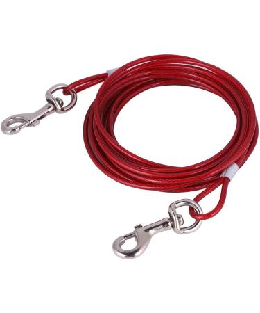 Steel Wire Pet Tie Out Cable - Red Metal Leash for Camping & Outdoor Yard - Buy Online on GoSupps.com