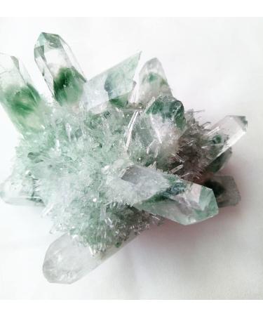 257g Green Ghost Cluster Crystal Stone Clear Quartz Crystal Cluster Natural Specter Quartz Cluster Specimen - Stones