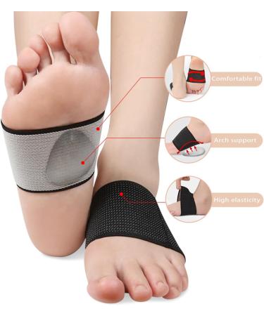 Foot Bandage Socks for Pain Relief | Gel Pads for Flat Feet | Unisex Midfoot Support - 2 Pairs (Black & Beige) - Buy Online on GoSupps.com