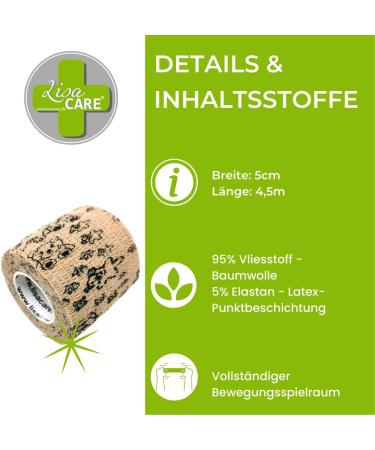 Lisacare Self-Adhesive Bandage - 12 Rolls 5cm Wide - Elastic & Colorful for Kids - Comforting Heart Design - Shop Now! - Buy Online on GoSupps.com
