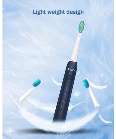 Sonic Electric Toothbrush for Adults - Initio Rechargeable with Smart Timer, 5 Modes, 3 Brush Heads, 40,000 VPM Motor - Whitening Power IT959 (Navy Blue) - Buy Online on GoSupps.com