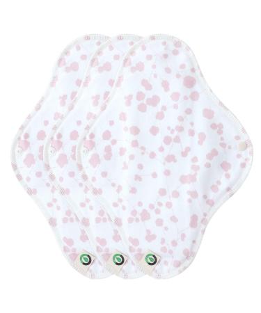 think ECO FDA Registered Printed Wing Type Pad 3p Organic Reusable Cotton Pads Menstrual Pads Sanitary Napkins Many Pattern 3 Pads. (Petit Franc Day Pad)