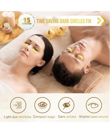 30 Pairs Gold Under Eye Patches with Collagen Treatment for Dark Circles and Wrinkles - Anti-Aging Eye Gel Pads for Women and Men - Buy Online on GoSupps.com