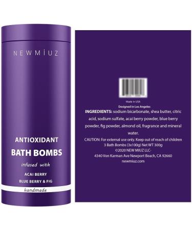 Antioxidant Acai Berry Bath Bombs Blueberry Fig Large Luxury Bubble Bath Bomb Set for Girls Cleanse & Detox Bathbombs Fizzies Relaxation Spa self Care Stress Relief Gifts for Women Stocking Stuffers - Buy Online on GoSupps.com
