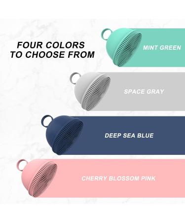 Silicone Body Scrubber - Gentle Exfoliating Shower Brush for Wet or Dry Skin Cleansing - Massage Brush with Hook - Blue - Buy Online on GoSupps.com