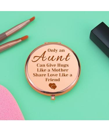 Best Aunt Ever: Rose Gold Compact Mirror - Perfect Auntie Gift for Birthday, Mother's Day, Thanksgiving or Retirement - Buy Online on GoSupps.com
